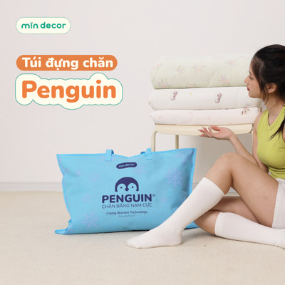 Túi Đựng Chăn Penguin Mịn Decor, Túi Đựng Bảo Quản Chăn Tiện Lợi Có Khoá Kéo