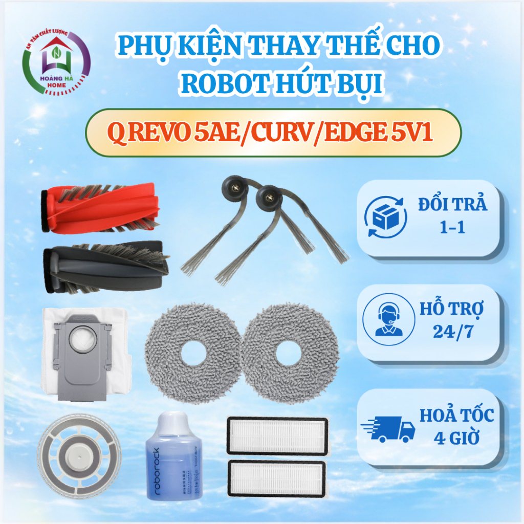 Phụ kiện tương thích cho robot hút bụi lau nhà Roborock Qrevo 5AE/ Qrevo CurV/ Qrevo Edge/ Qrevo Edg