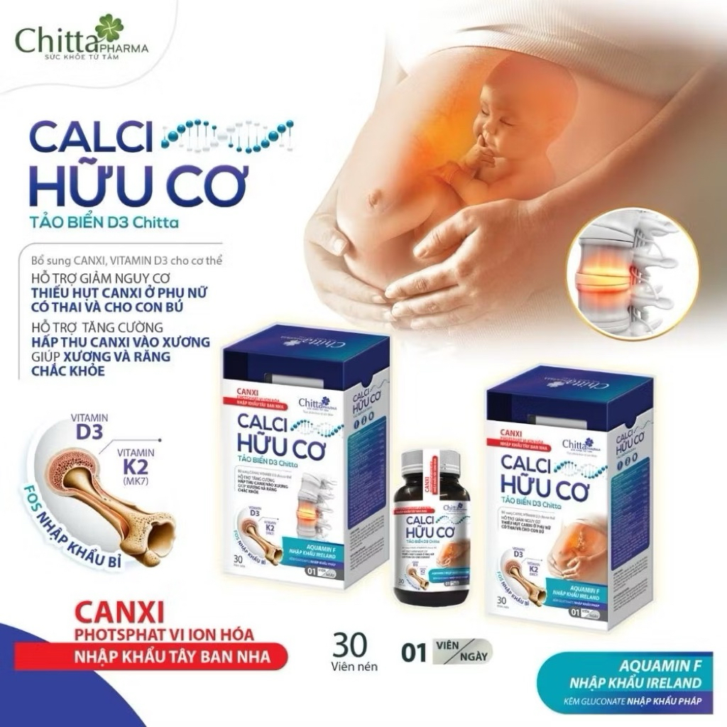 Calci hữu cơ hộp 30 viên
