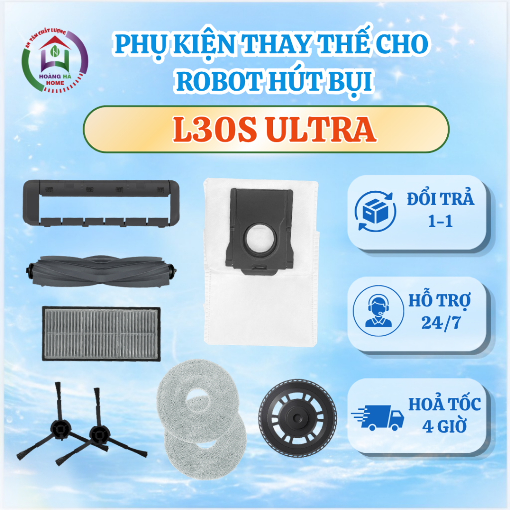 Phụ kiện Robot Hút Bụi tương thích cho Dreame L30S Ultra - Phụ kiện thay thế cho robot hút bui lau n