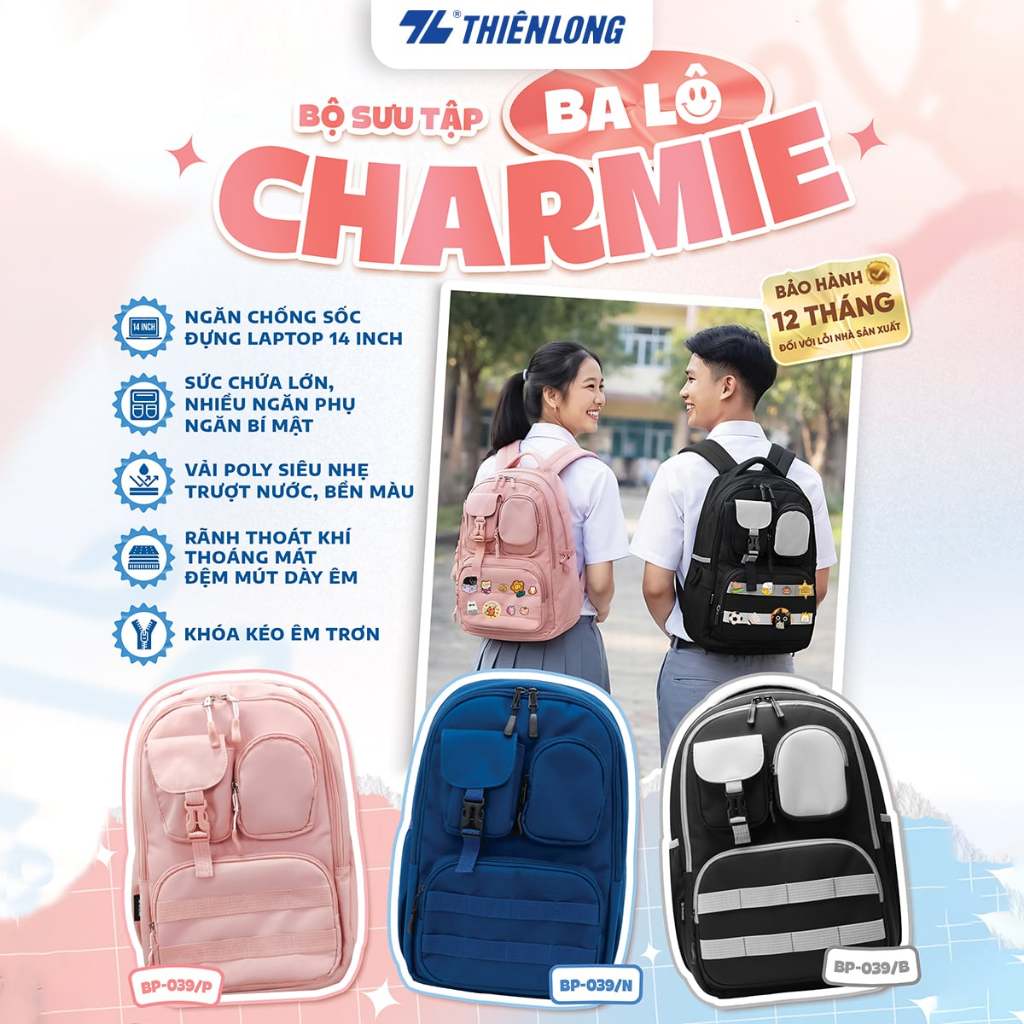 Ba LO -Balo CHARMIE BP-039/P Hồng
