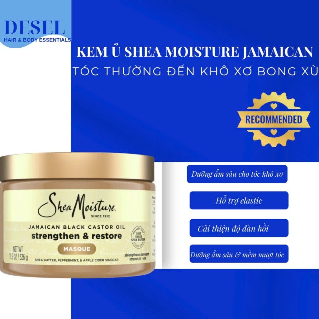 [DESEL] Kem Ủ Siêu Phục Hồi Shea Moisture JAMAICAN Black Castor Oil – Mặt Nạ Dưỡng Tóc Khô Xơ