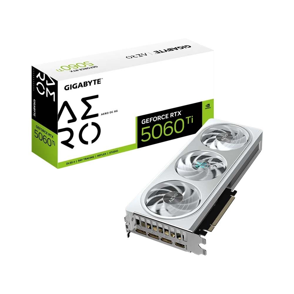 Card Màn Hình Gigabyte GeForce RTX 5060 Ti AERO OC 8G Màu trắng, New chính hãng 36T Gigabyte VN