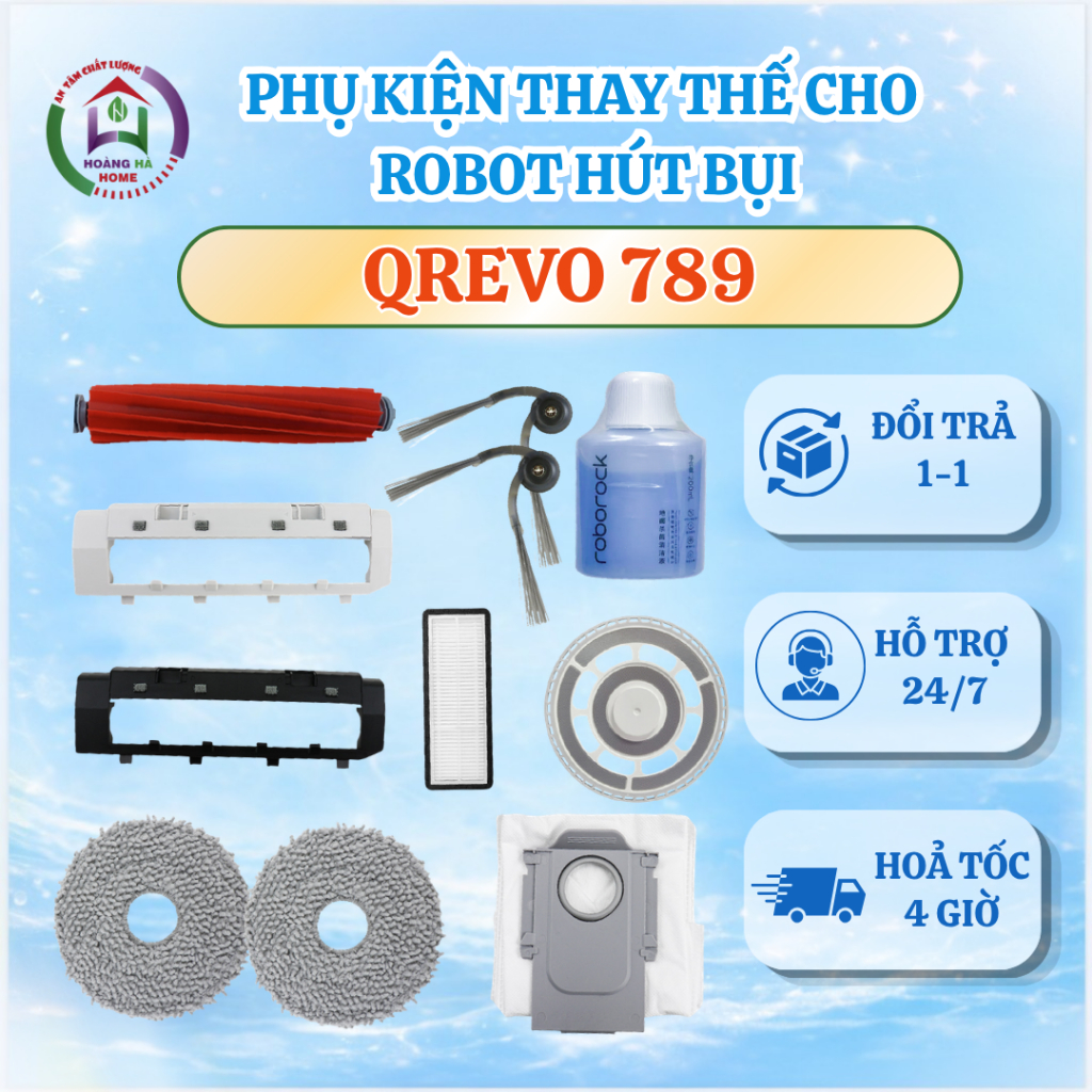 Phụ kiện tương thích cho robot hút bụi ROBROCK QR 798 - Giẻ lau robot hút bụi lau nhà ROBOROCK QR 79