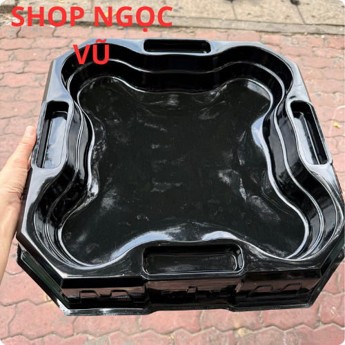 Sàn đấu con quay - đồ chơi mâm đấu con xoay Màu Đen Vuông D= 47cm, Xanh Vuông D=45cm (Không kèm con 