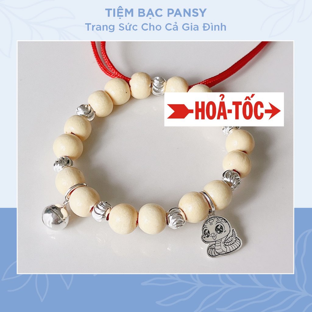 [HOẢ TỐC][Không khắc chữ] Vòng dâu tằm mix charm bạc ta cho bé gái, trai - TIỆM BẠC PANSY