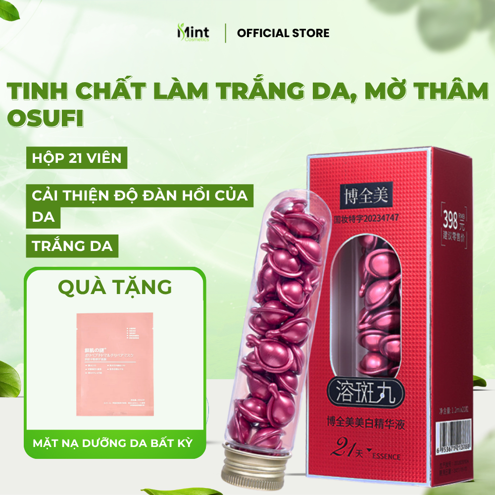 Serum OSUFI Dạng Viên Nang Công Nghệ Mới - Tinh Chất Collagen Cô Đặc Dưỡng Trắng, Cấp Ẩm Hộp 21 Viên