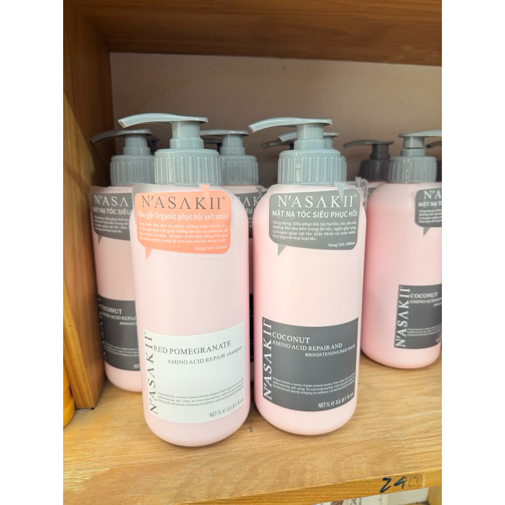 GỘI XẢ NASAKII-1000ml siêu phục hồi, siêu mềm mượt, lưu hương ngọt ngào