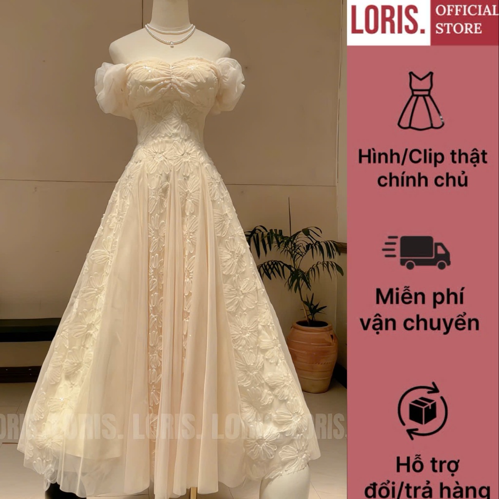 LORIS - Isabella Dress, Đầm đi tiệc trễ vai dáng dài