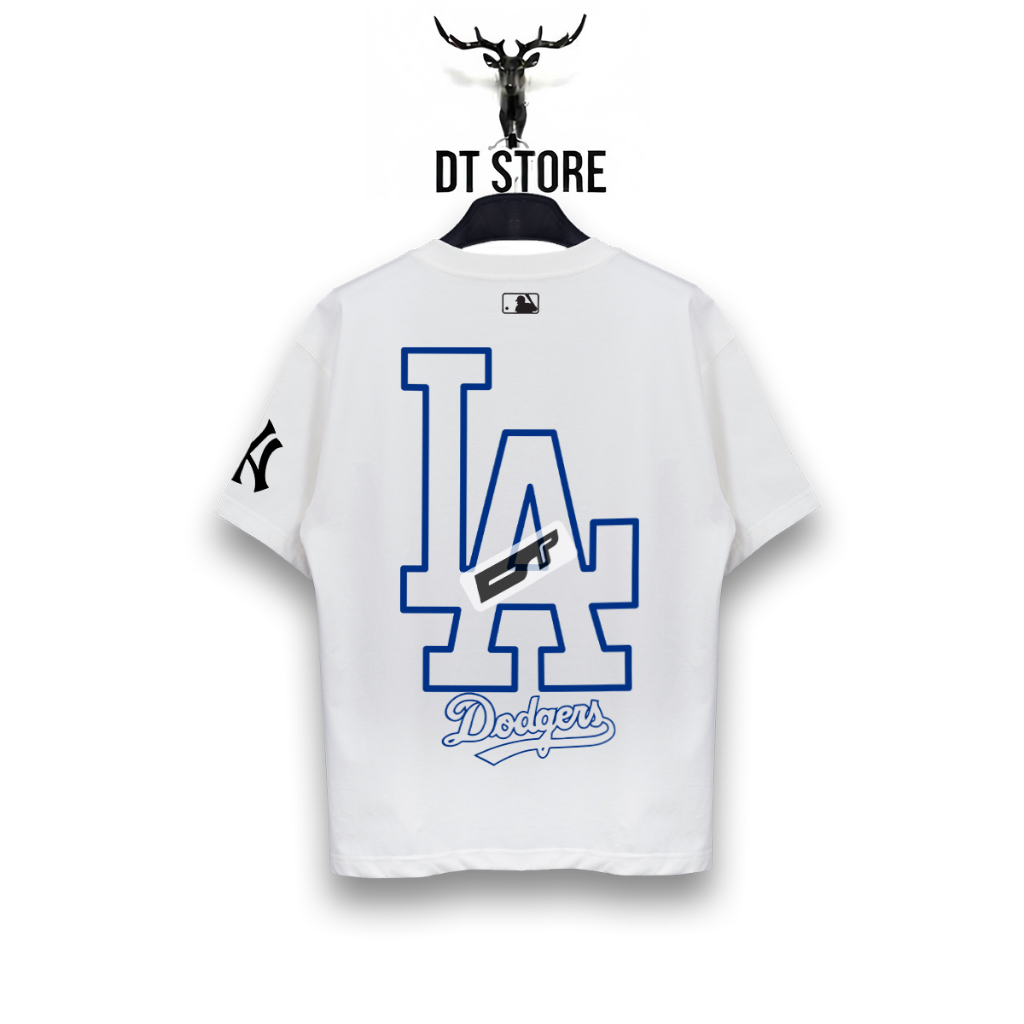 ÁO THUN MLB LA DODGERS LOGO OUTLINE – FORM RỘNG UNISEX COTTON CAO CẤP - DT STORE - MLB012