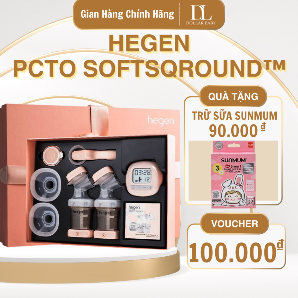 Máy Hút Sữa Điện Đôi Hegen PCTO™ Softsqround™ - Massage Thư Giãn, Hút Êm Ái - Chính Hãng Singapore!