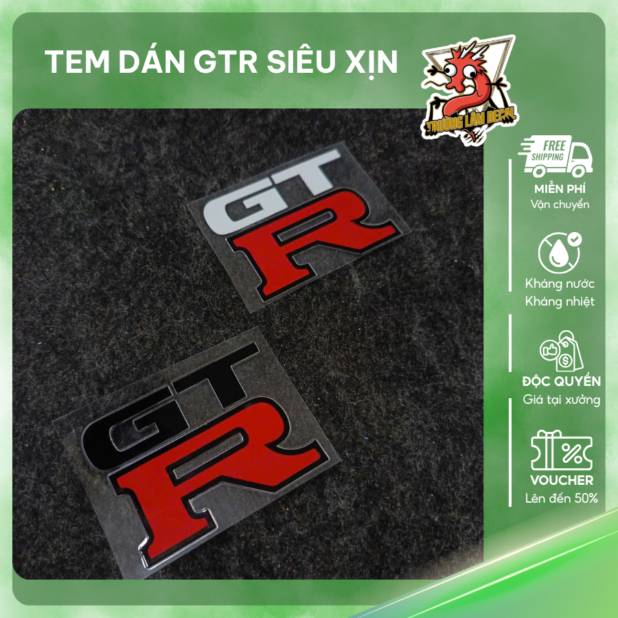 Tem Dán UV DTF Mẫu GTR CỰC CHIẾN TP133 Cao 5cm In 3D Sắc Nét Dán Siêu Bền | Trường Lâm Sticker