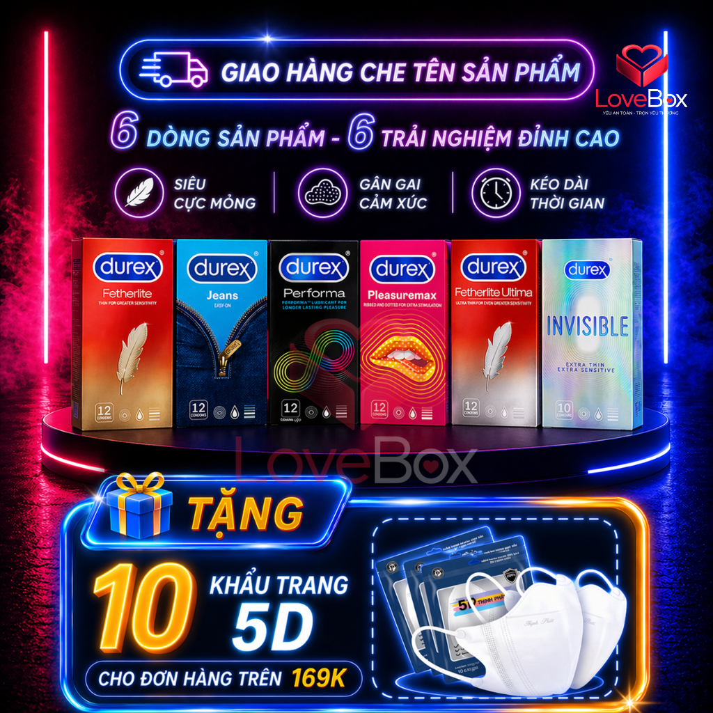 (Combo 6 hộp) Bao cao su BCS Siêu mỏng kéo dài thời gian Performa, fetherlite 70 cái
