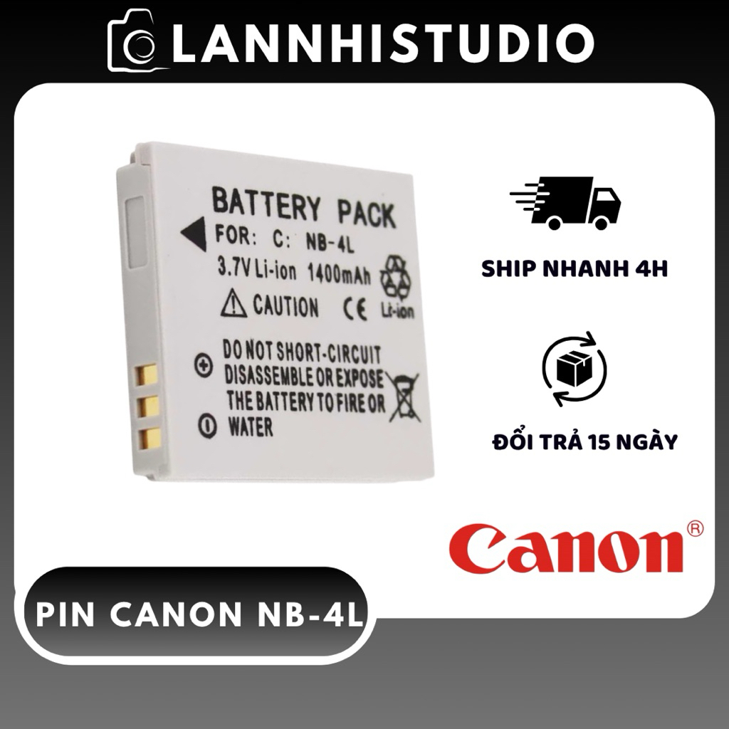 Pin Canon NB-4L Cho Máy Ảnh Canon IXUS 100IS, 110IS, 120IS, 230HS, 255HS, IXY 400F, 600F - Dung Lượn