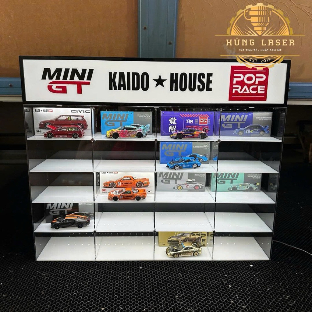 Hộp led đựng xe và hộp  KAIDO HOUSE, MINI GT, POP RACE