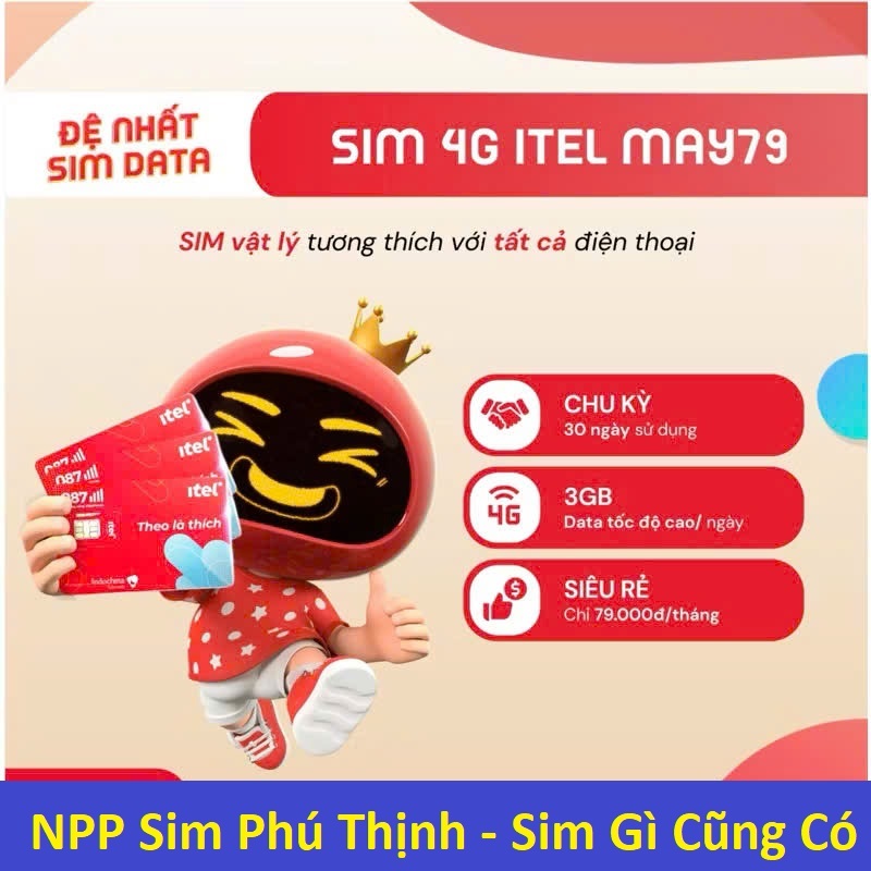 Sim 4G iTel, Sim mới 100%, Khách tự đăng ký chính chủ