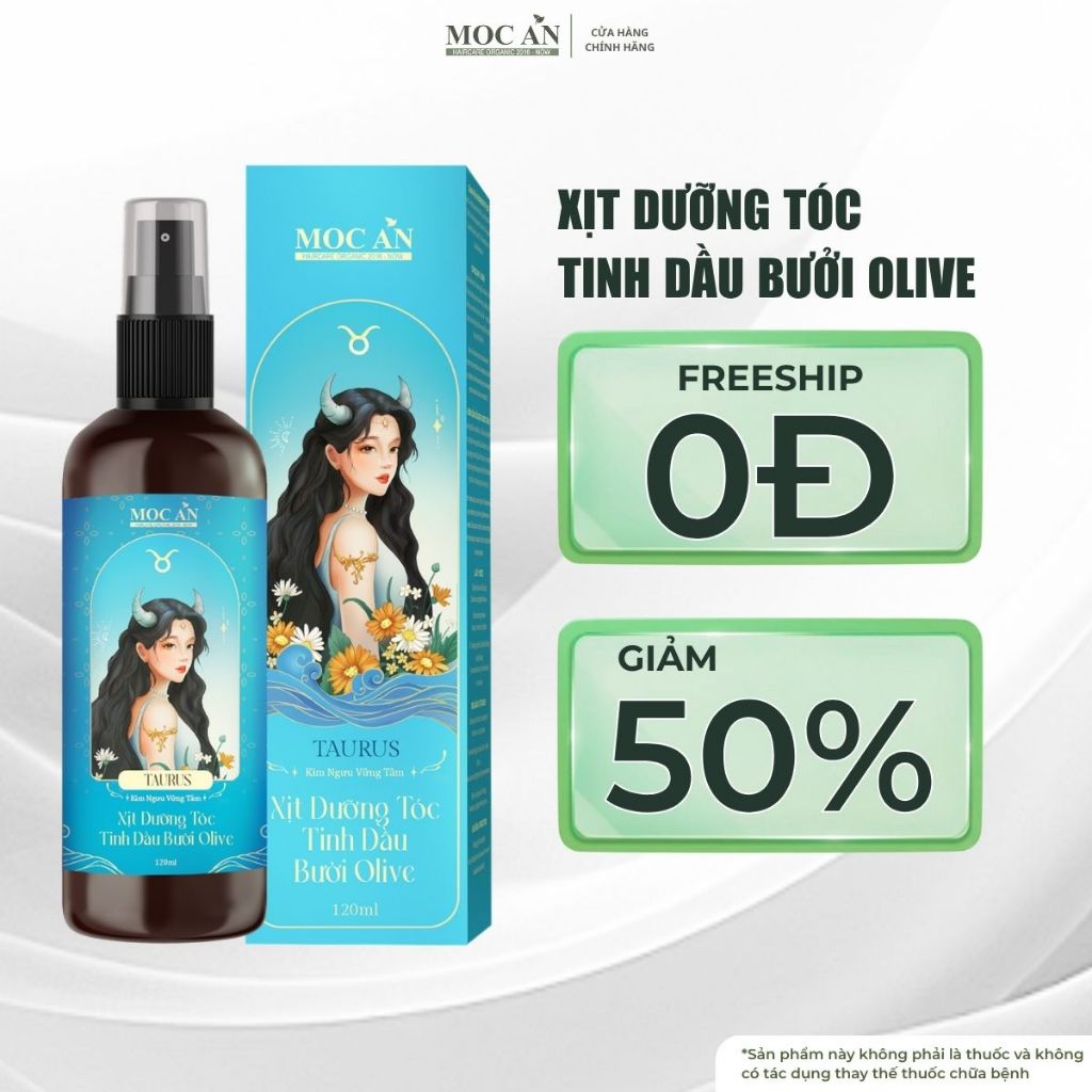 Xịt Dưỡng Tóc MOC AN HAIRCARE ORGANIC 2016 - NOW Chiết Xuất Tinh Dầu Vỏ Bưởi Da Xanh & Olive 120ml