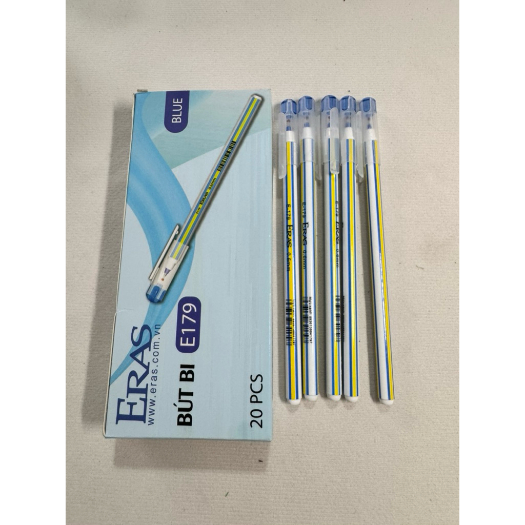 BÚT BI ERAS E179 - HỘP 20 CÂY: "CÂN" MỌI BÀI TẬP & GIẤY TỜ