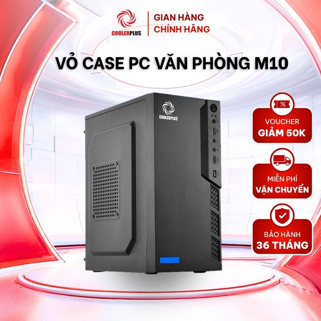 CASE PC COOLERPLUS CPC-M10 – NHỎ GỌN, GIÁ TỐT, BUILD PC VĂN PHÒNG – GAMING NHẸ