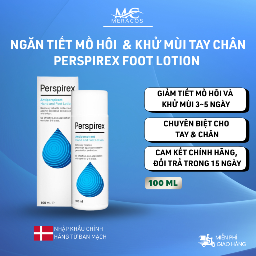 Dung Dịch Ngăn Mồ Hôi Và Khử Mùi Tay Chân Perspirex Lotion Antiperspirant Hand and Foot 100ml
