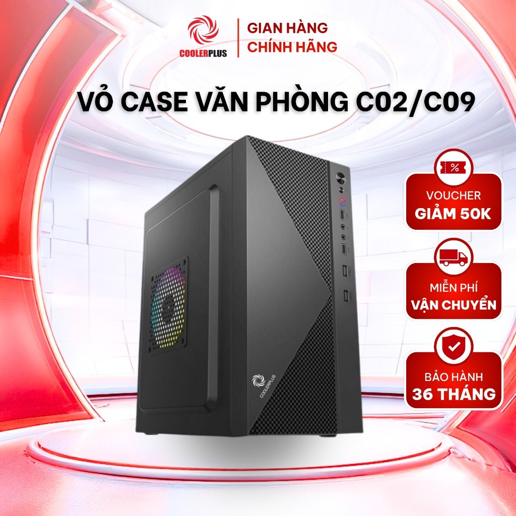 CASE PC COOLERPLUS CPC-C02 / C09 – NHỎ GỌN, GIÁ RẺ, BUILD PC VĂN PHÒNG – GAMING NHẸ