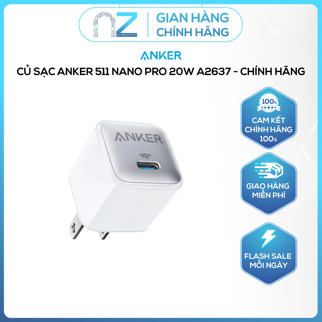 Củ sạc Anker 511 Nano Pro 20W A2637 - Chính hãng