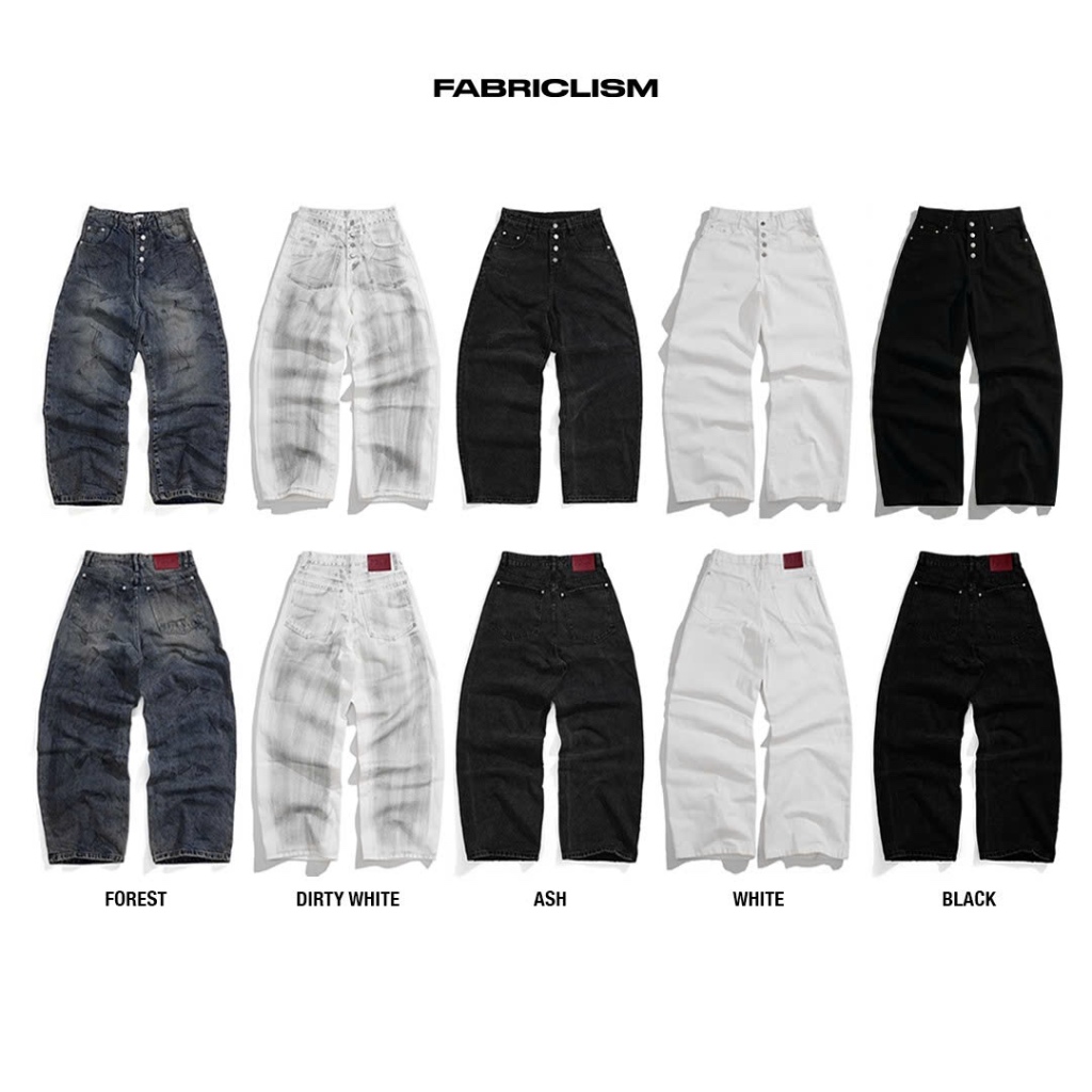 Quần jeans fabriclism washed 4-buttons fbls - quần jeans wash thủ công 12oz - đã xử co rút - 059