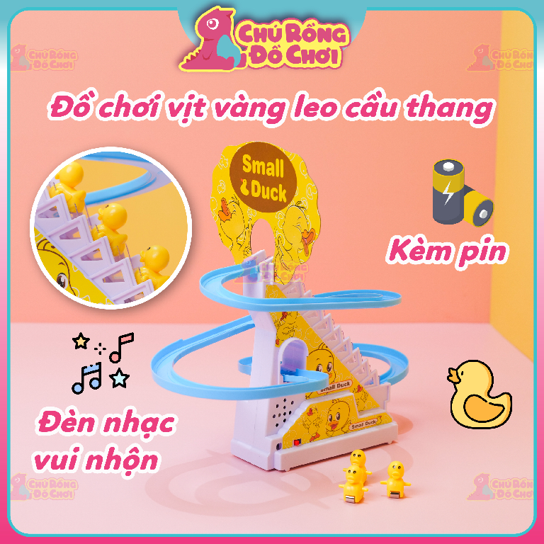 do-choi-vit-vang-leo-cau-thang-phat-den-va-nhac-vui-tai