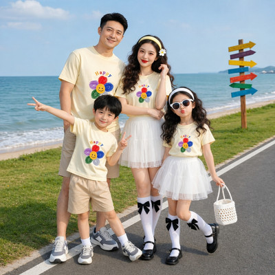 Áo phông gia đình LOZA KIDS in hình bông hoa - Áo đồng phục gia đình – Mã GĐ2661-01