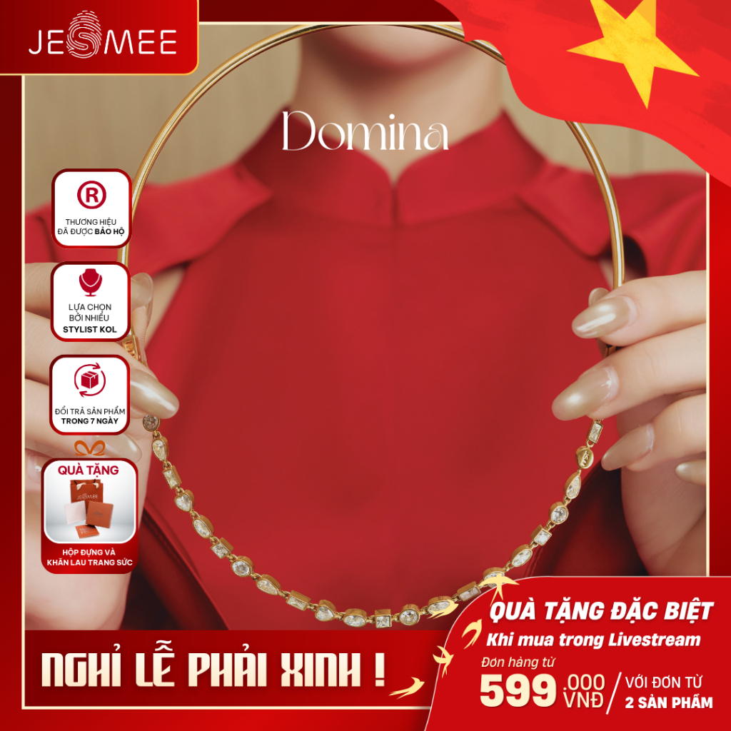 Dây chuyền nữ DẠ MINH thiết kế dáng nửa kiềng độc đáo thanh lịch DOMINA - N25050 Jesmee