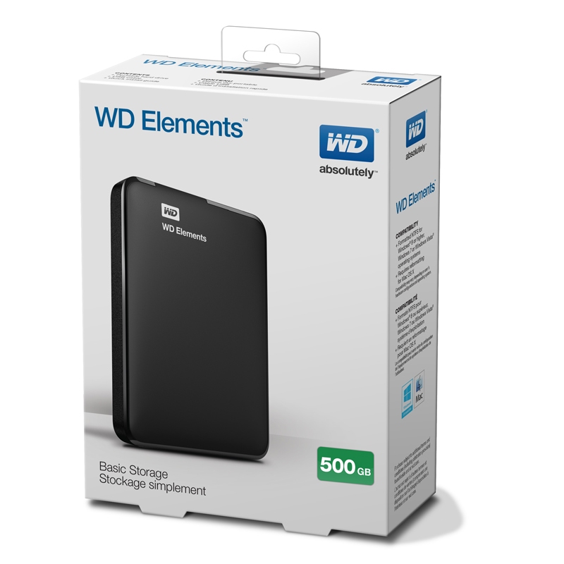 Box ổ cứng di động WD Elements chuẩn SATA III - Hỗ trợ đến 6Gbps (Đen)