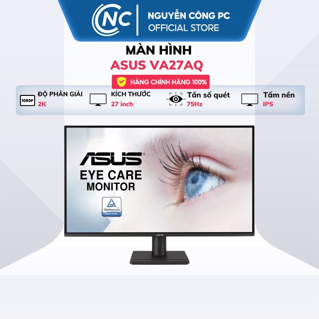 Màn Hình ASUS VA27AQ (27 inch, IPS, 2K, 75Hz, 1ms, Speaker) - BH 36 tháng