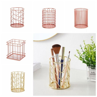 Lọ đựng cọ trang điểm, đựng đồ đa năng bằng kim loại để bàn tiện lợi