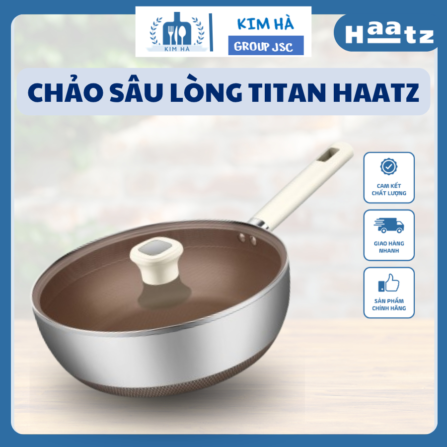 Chảo Sâu Lòng Titan Haatz Truyền Nhiệt Nhanh Giữ Nhiệt Tốt, Phù Hợp Nấu Ăn Gia Đình Hằng Ngày - Kim 