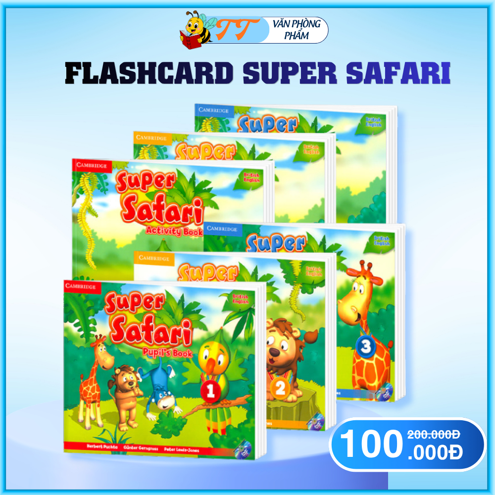 Thẻ Flashcard Supper Safari 123 ép plastic (A5) - Flashcard cho bé