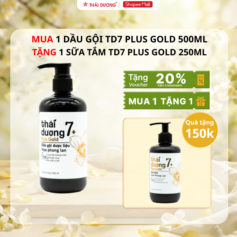 [SALE 15-5 ] Mua Dầu gội 7 Plus Gold 500ml/2 chai 250ml Tặng 1 sữa tắm 7 Plus Gold 250ml/sữa tắm 7 P
