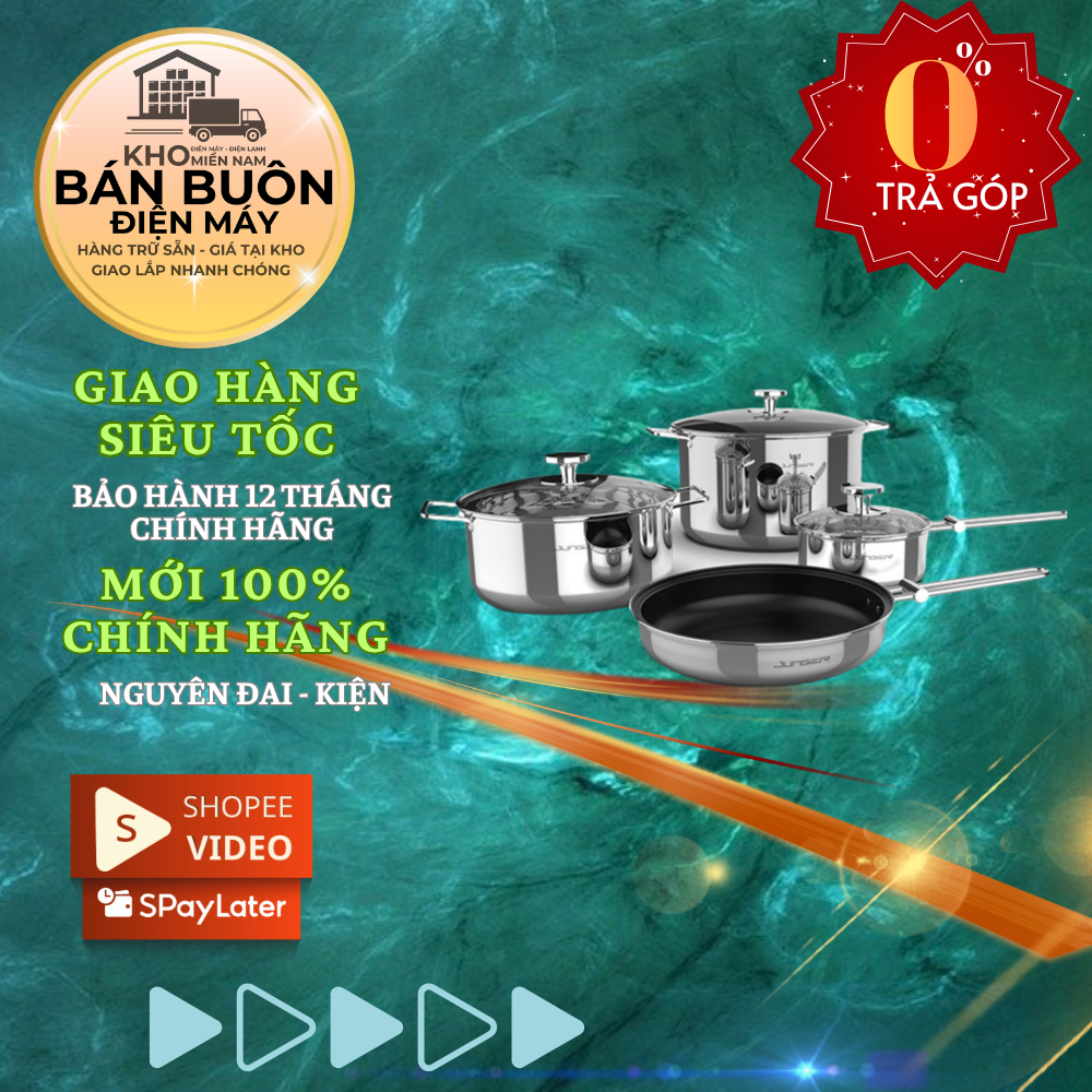 CWJ-070 / Bộ nồi chảo quánh inox 5 đáy Junger