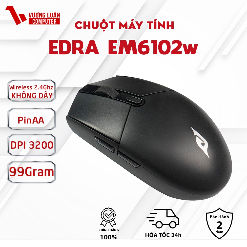 Chuột gaming không dây E-DRA EM6102w (Màu đen) Chính Hãng Full.Vat