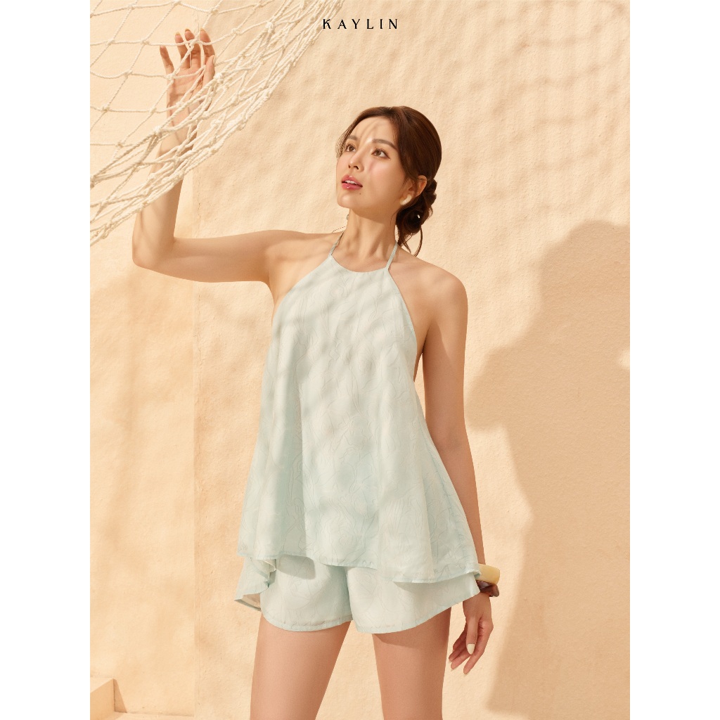 Set KAYLIN Whisper Summer áo cổ yếm hở lưng phối quần thun chất vải voan mềm nhẹ BST HER ELEMENT - SET175 | BigBuy360 - bigbuy360.vn