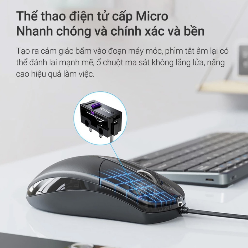 Chuột Máy Tính Có Dây M1 Silent Click Êm 1200 DPI Kết Nối USB Thiết Kế Hiện Đại Dùng Làm Văn Phòng | BigBuy360 - bigbuy360.vn