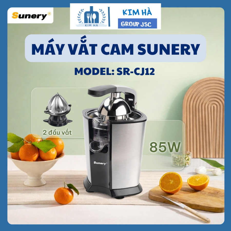 Máy Vắt Cam Sunery SR-CJ12 2 Đầu Vắt Đa Năng Cho Cam Chanh Bưởi, Thiết Kế Linh Hoạt Tiện Lợi - Kim H
