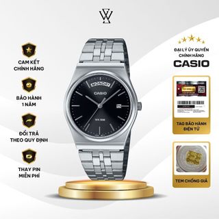 Đồng Hồ Nam Casio MTP-B146D-1AVDF Mặt Đen Kính Khoáng 35mm Dây Kim Loại Không Gỉ Chính Hãng