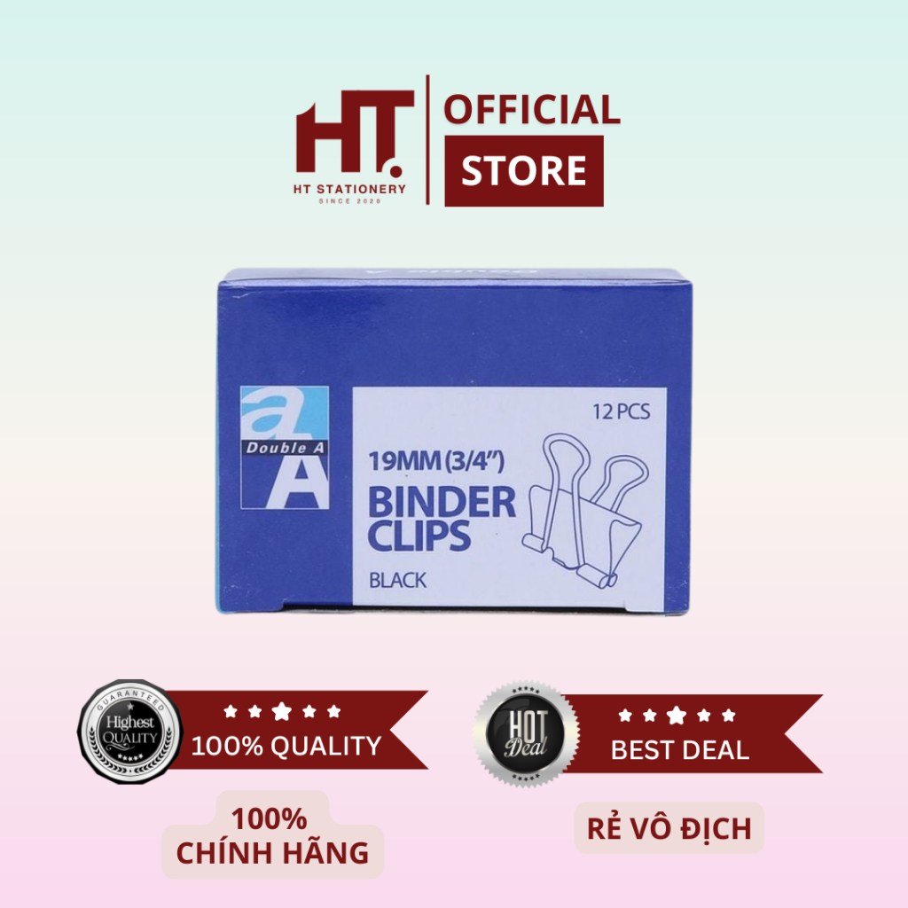 [HTSTATION x DOUBLE A] Kẹp đen DOUBLE A 19mm