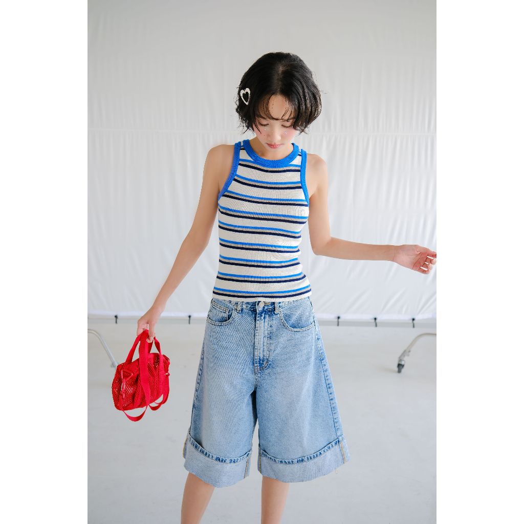 Áo Ba Lỗ Nữ LENCLOTHING A1820 - Áo 3 Lỗ Thiết Kế Kẻ Sọc