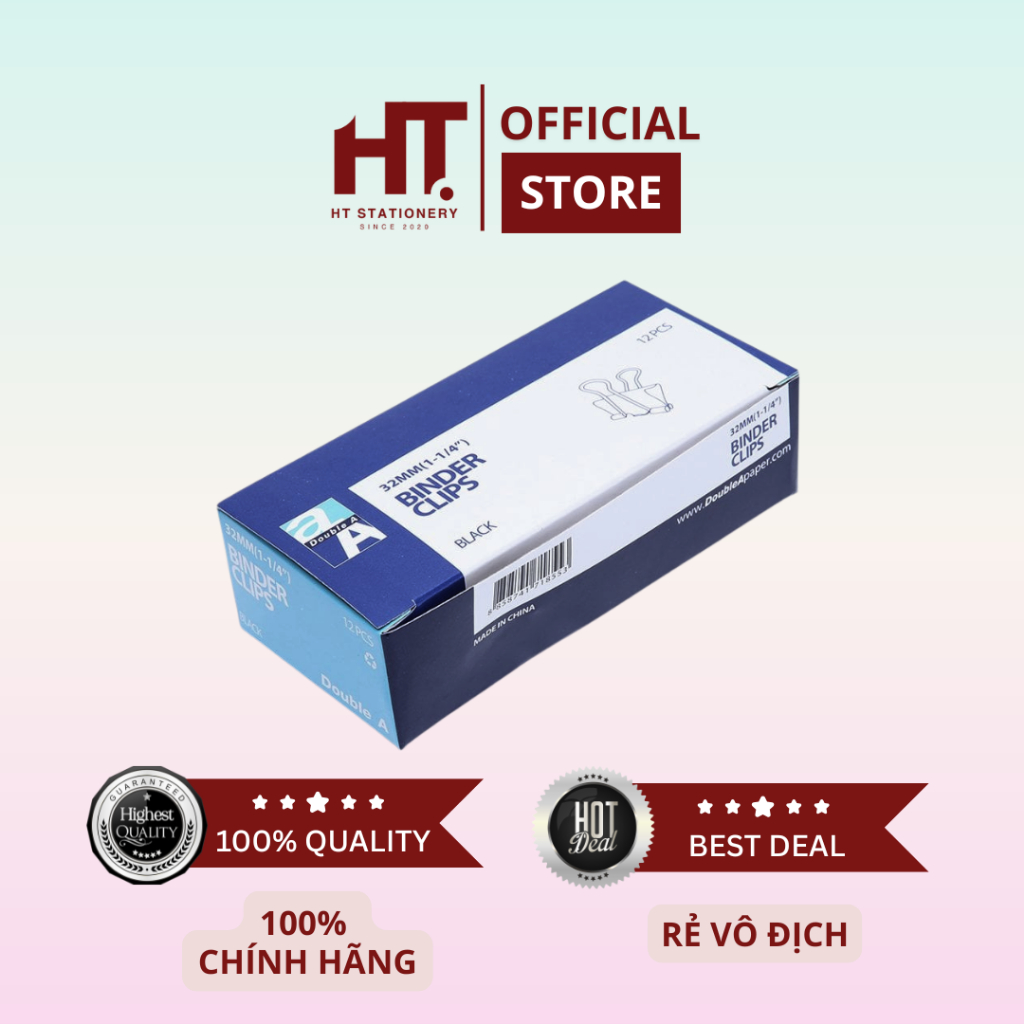 [HTSTATION x DOUBLE A] Kẹp đen DOUBLE A 32mm