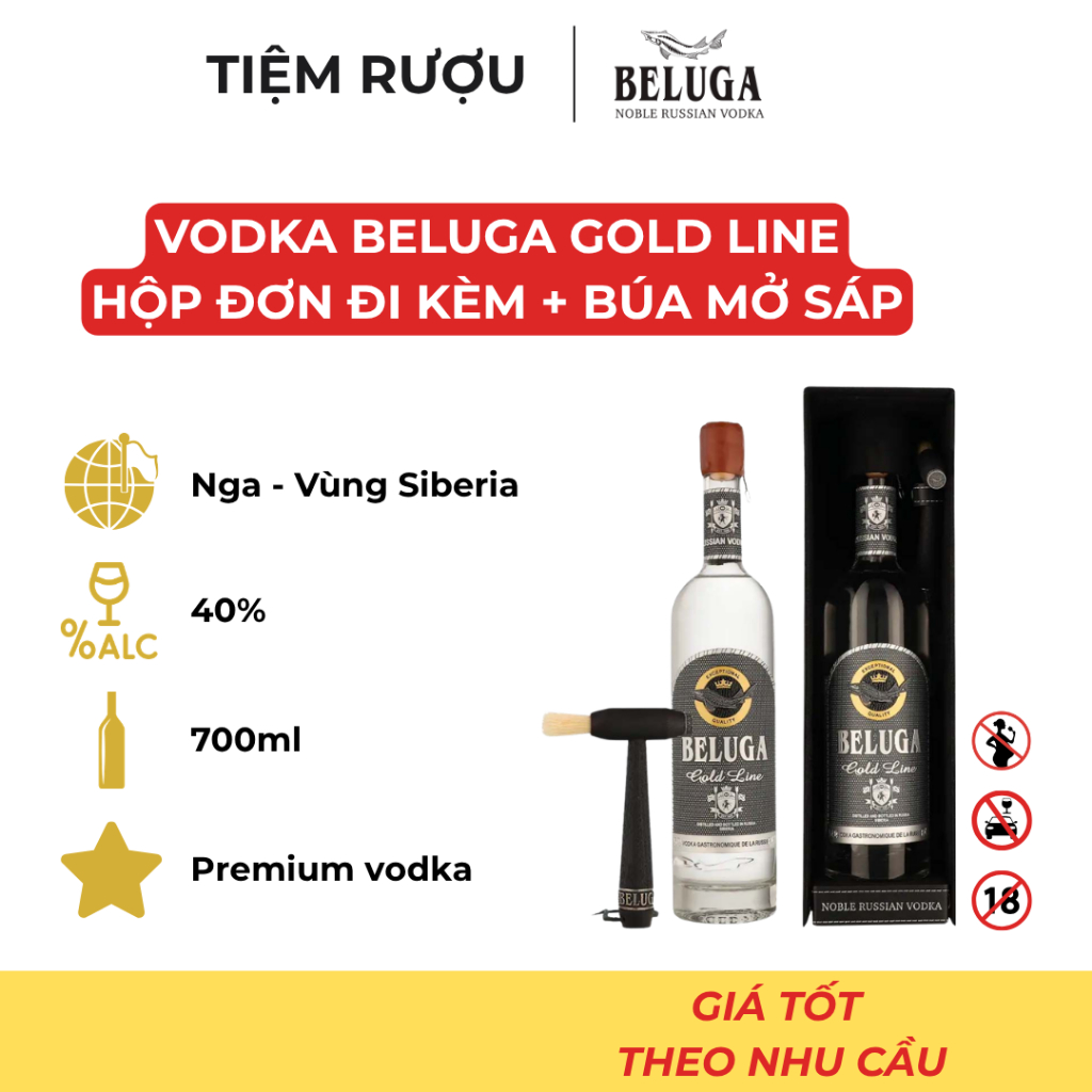 Rượu Vodka Beluga Gold Line Nồng Độ 40% 700ml - Tinh Hoa Vodka Nga, Biểu Tượng Của Giới Thượng Lưu