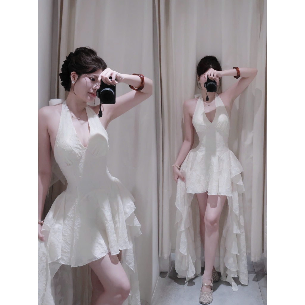 Motphimshop Đầm Cổ Yếm Xếp Tầng - MOLLY DRESS - MPS01