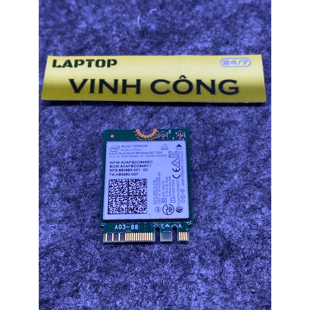 Card wifi 7265NGW Laptop Hp 440 G4 hàng tháo máy