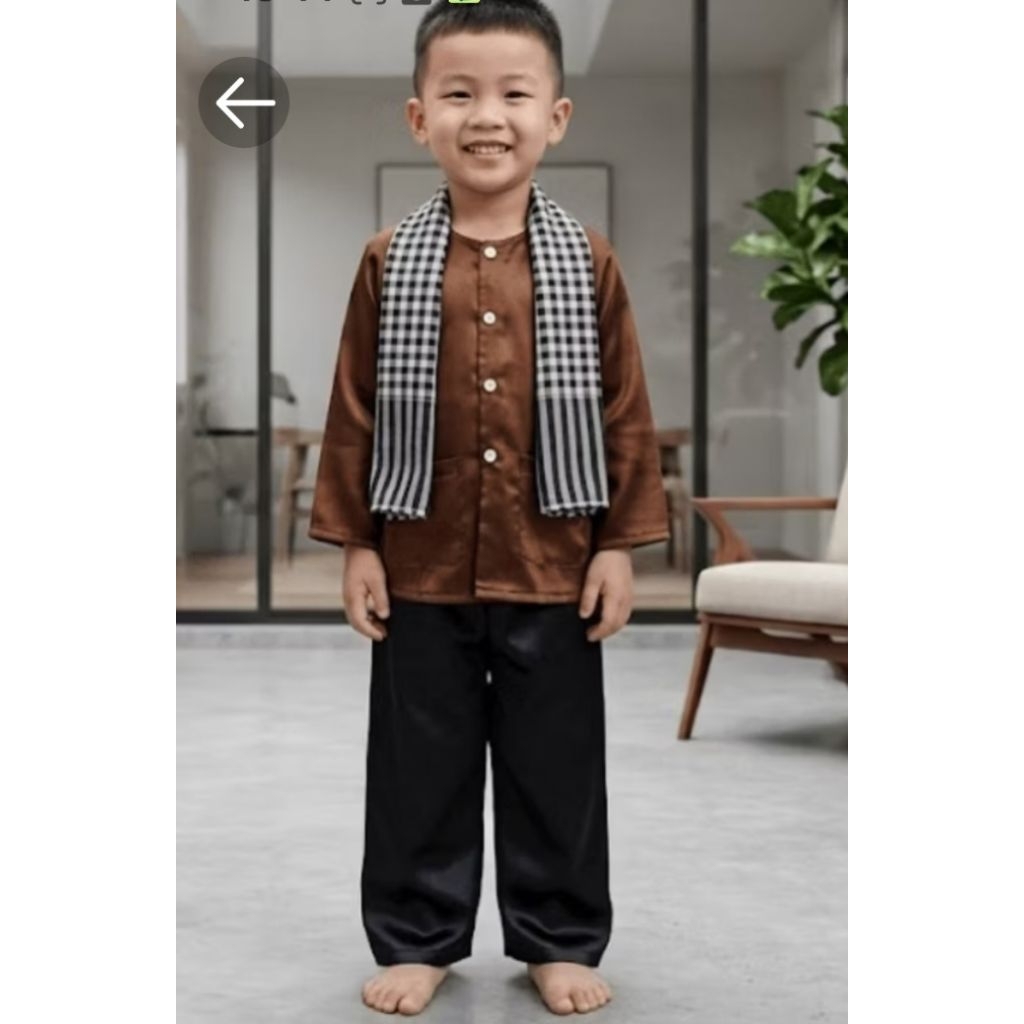Bà ba nâu quần đen cho bé 7_45kg (có hoả tốc)
