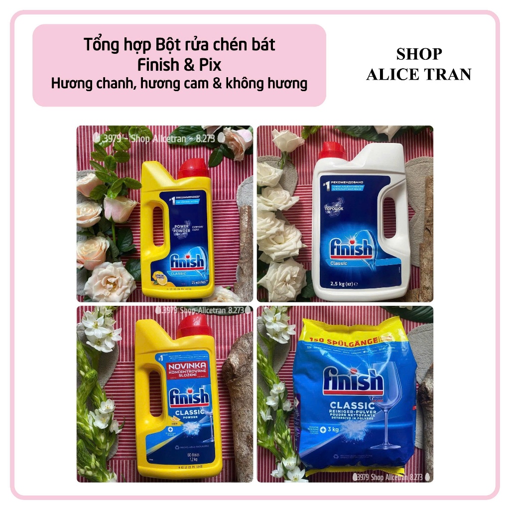 [HCM] Bột rửa chén bát Finish Classic (Dùng cho máy rửa chén bát)